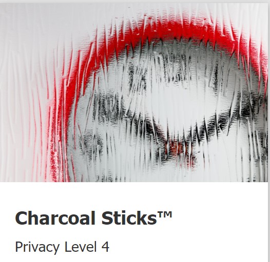 Pilkington Charcoal Sticks patterned glass