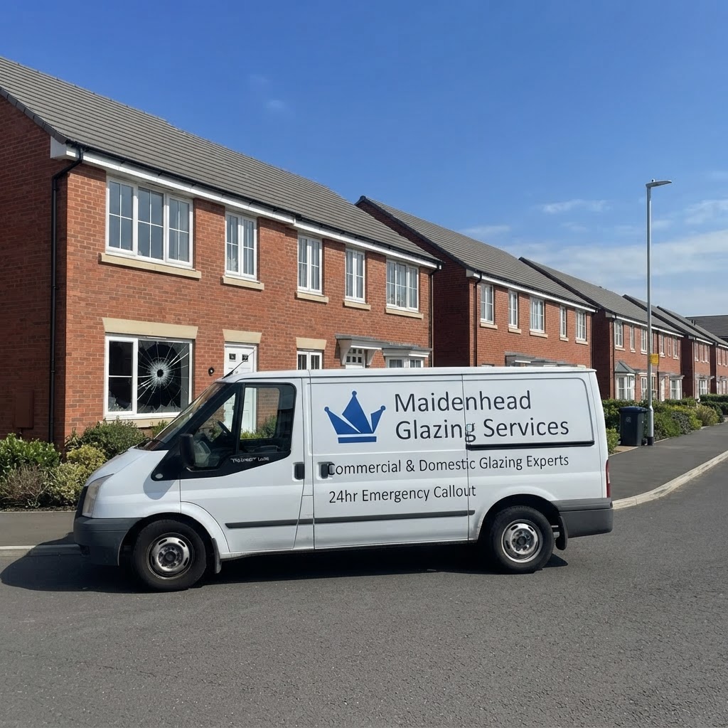 Maidenhead Glazing Services van on a residential street