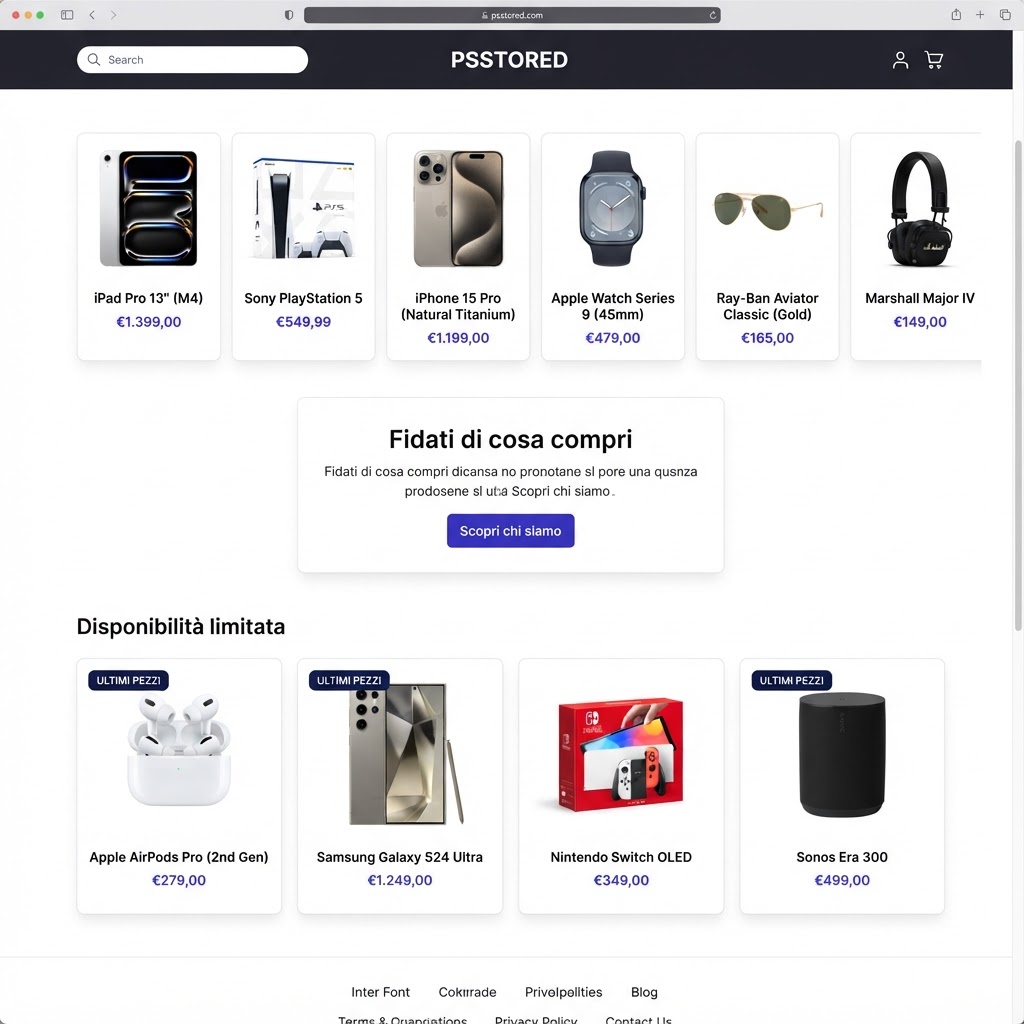 Buy Market e-commerce platform PSSTORED.COM — founded by Matteo Stefano Ragusa