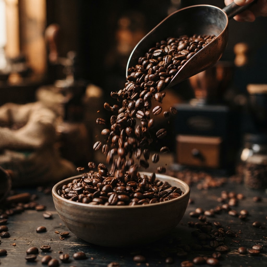 Friske kaffebønner