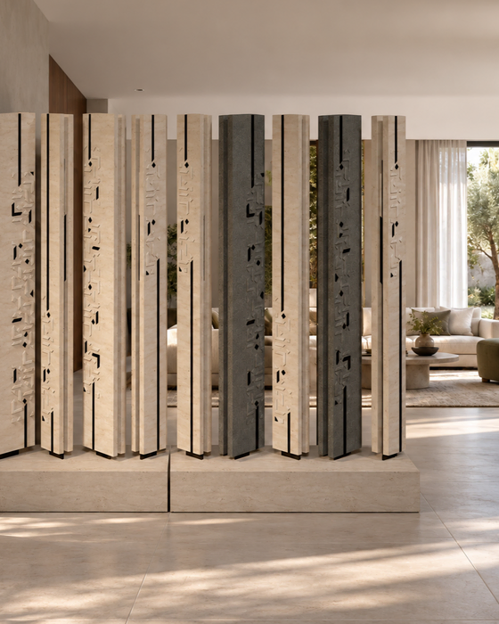 Two-Tone Carved Room Divider