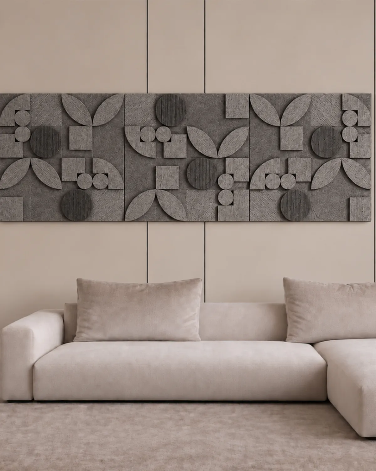 Petal Geometry Basalt Relief — Full view
