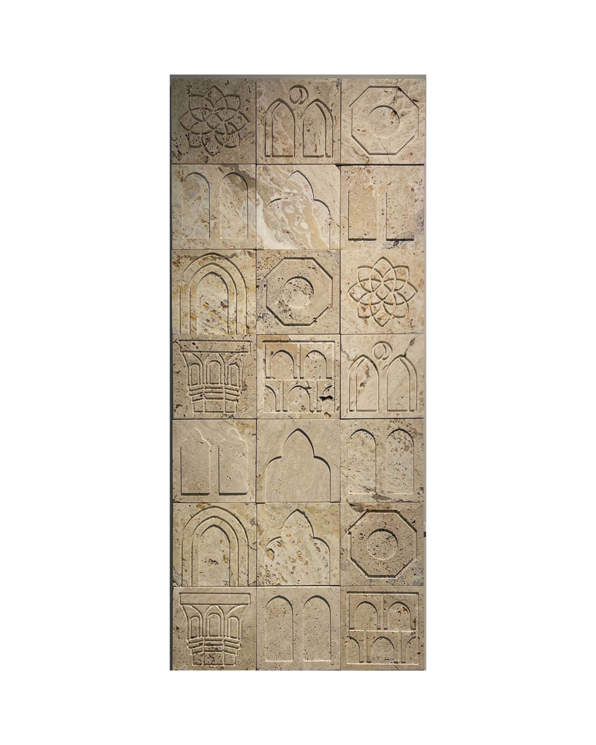 Arches and Rosettes Travertine Grid — View 2