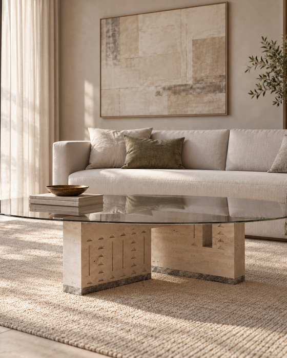 Oval Glass Coffee Table