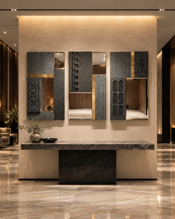 Diwan — Signature Mirror, Natural stone, Textured stone and mirror finish