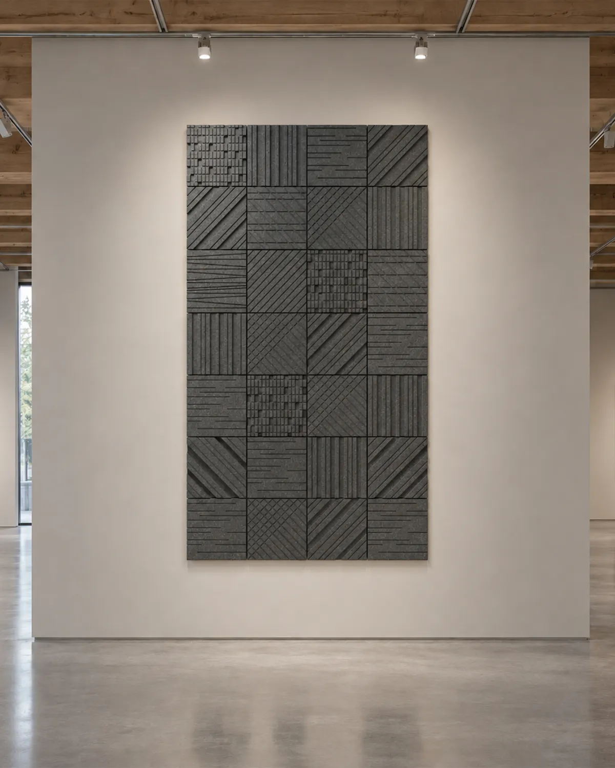 Textured Square Basalt Grid — Full view