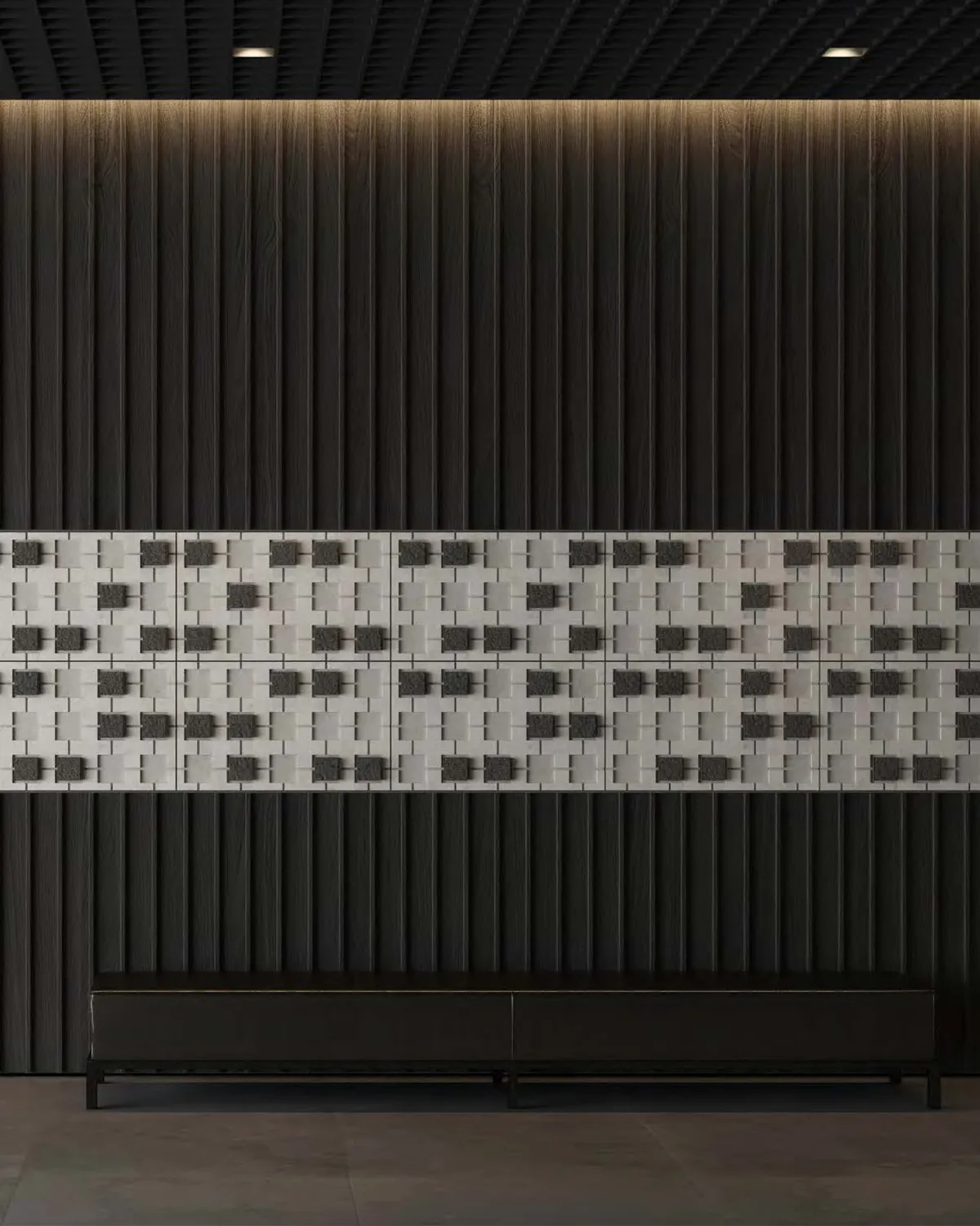 Lattice Relief Wall Band — Full view