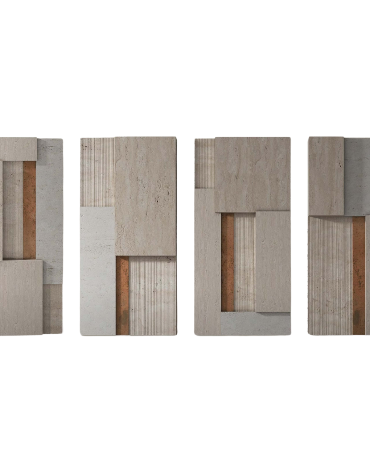 Copper Seam Travertine Panels — View 2