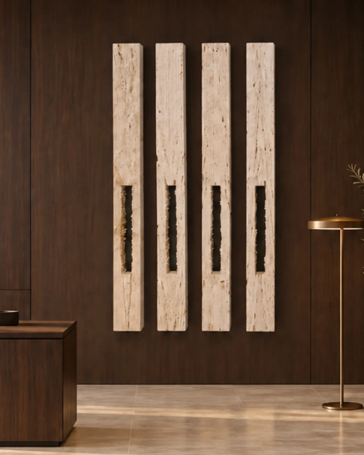 Fissure Travertine Quartet — Full view