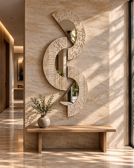 Layali — Signature Mirror, Natural stone, Textured stone and mirror finish