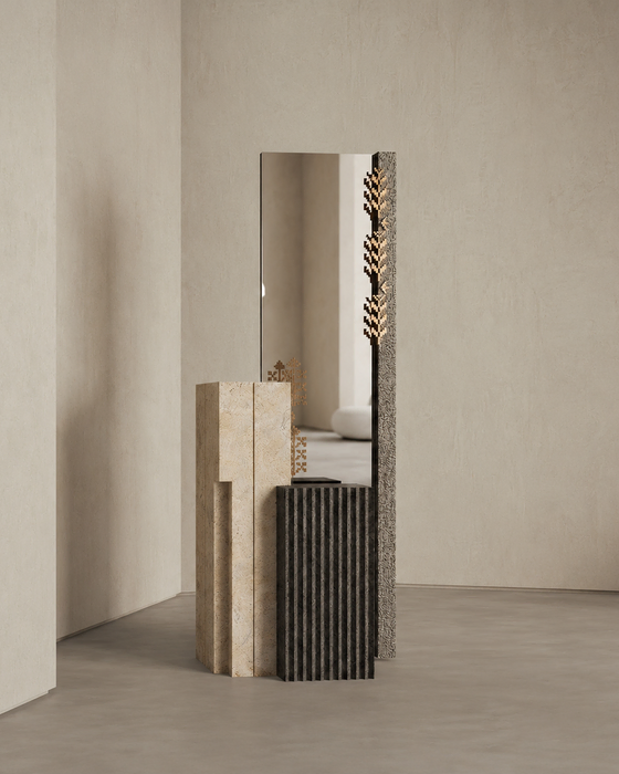 Naqsh — Signature Mirror, Natural stone, Textured stone and mirror finish