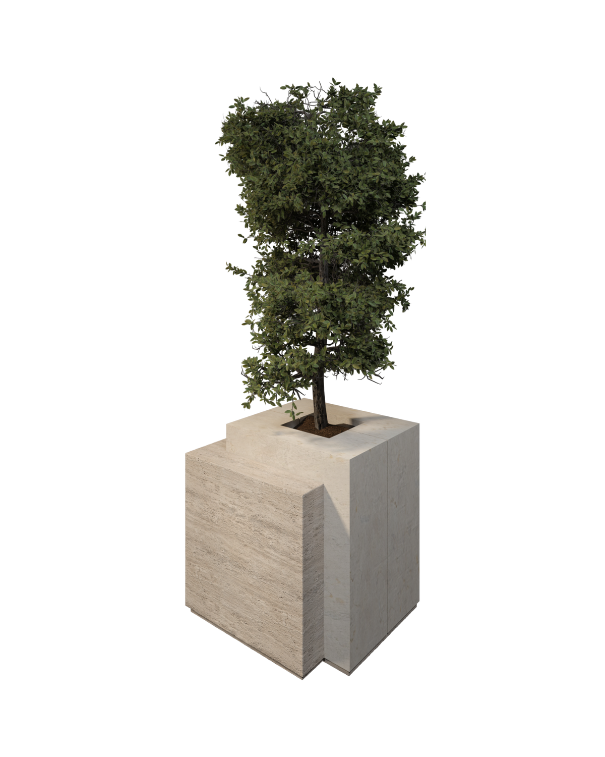 Offset Ivory Block Planter — View 2