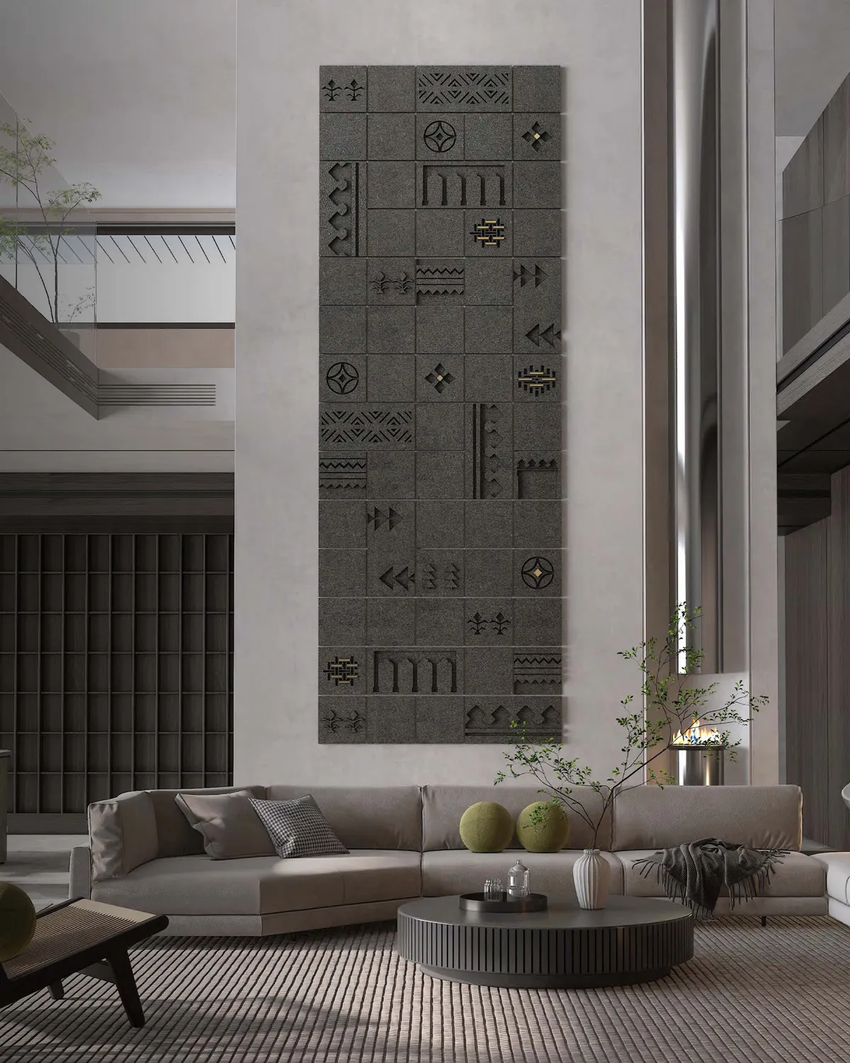 Heritage Symbols Basalt Wall — Full view