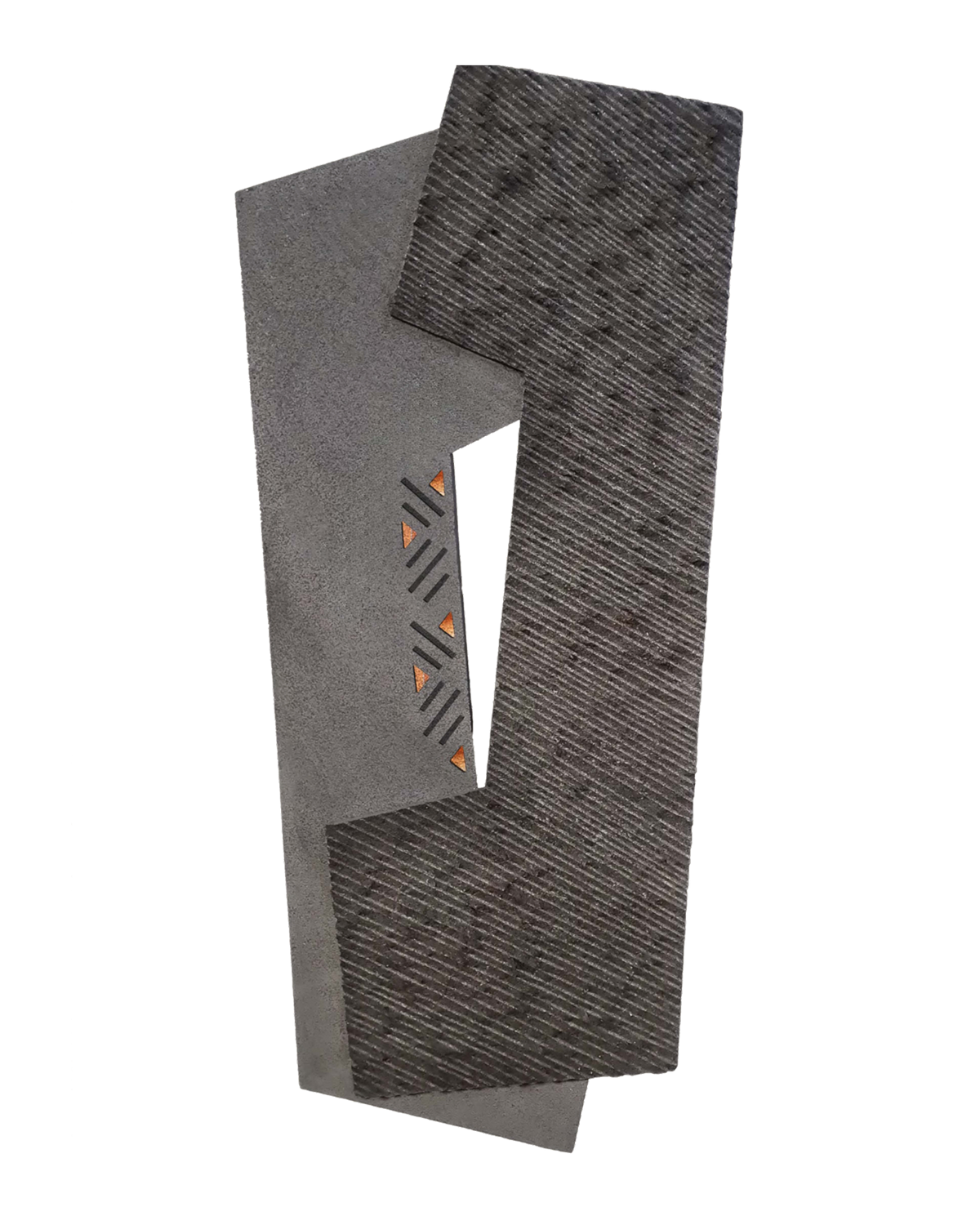 Interlocking Basalt Forms with Copper — View 2