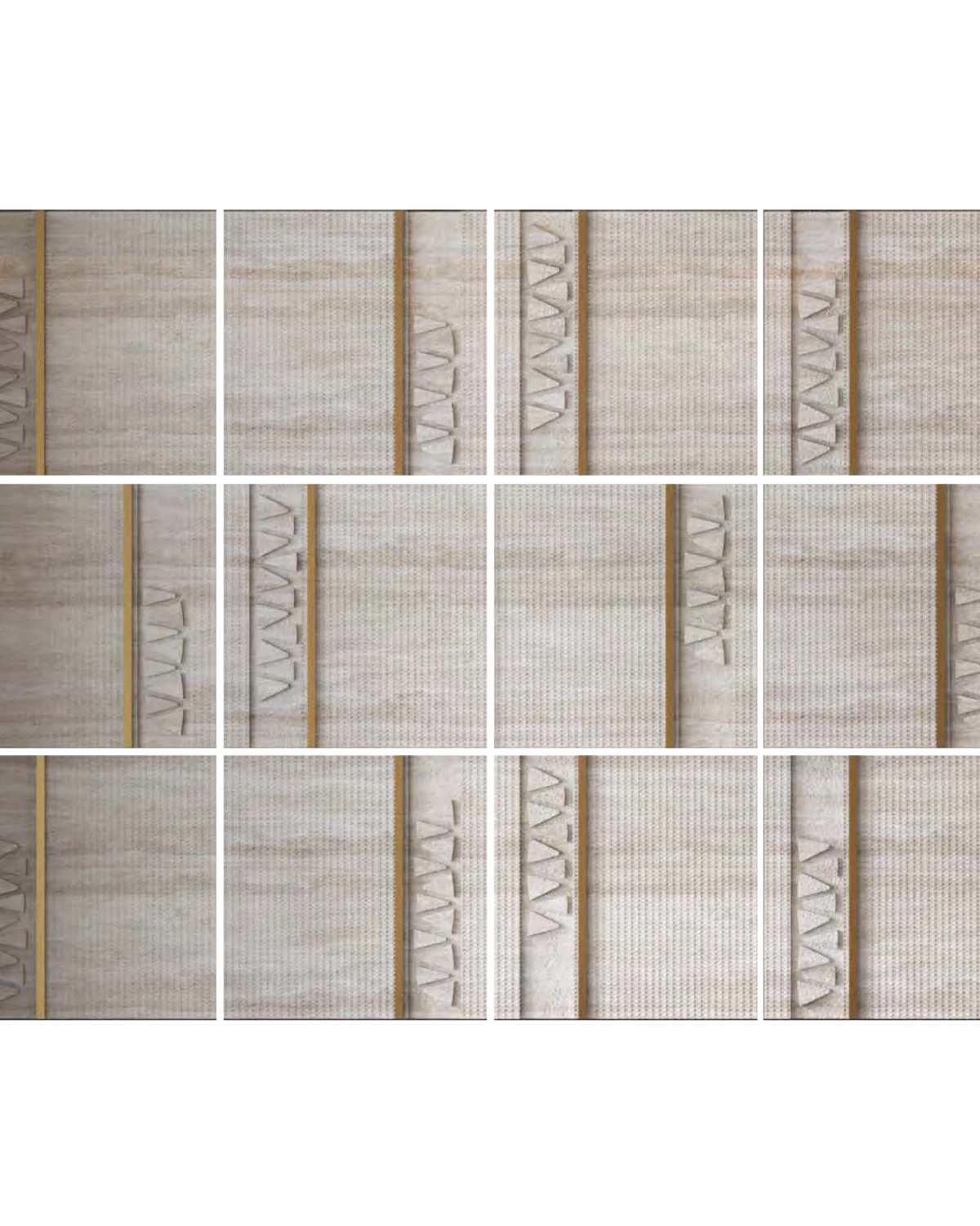 Brass Line Travertine Tiles — View 2