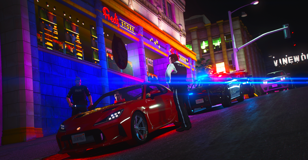 Traffic stop on Vinewood
