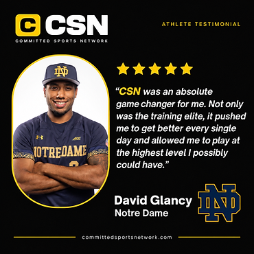 David Glancy — Notre Dame athlete testimonial