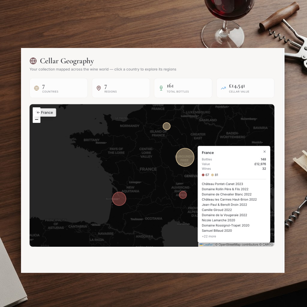 Cellar geography interactive map