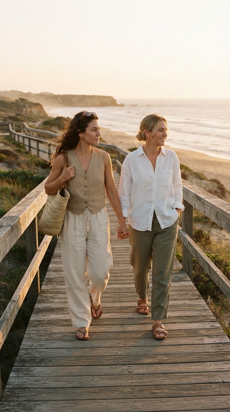 Neutral Linen Layers for Coastal Pride