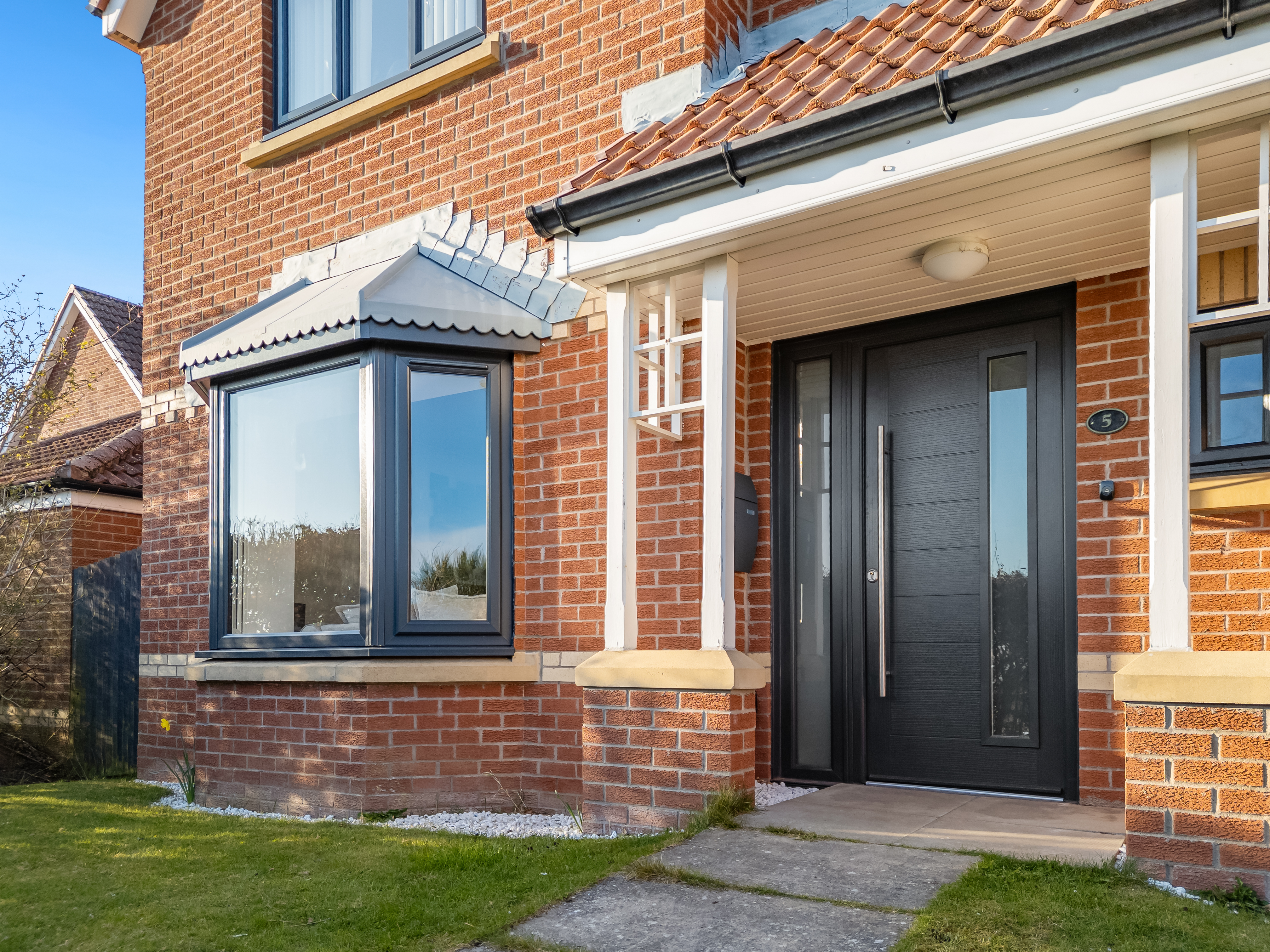 Grey Composite Door & Bay Window