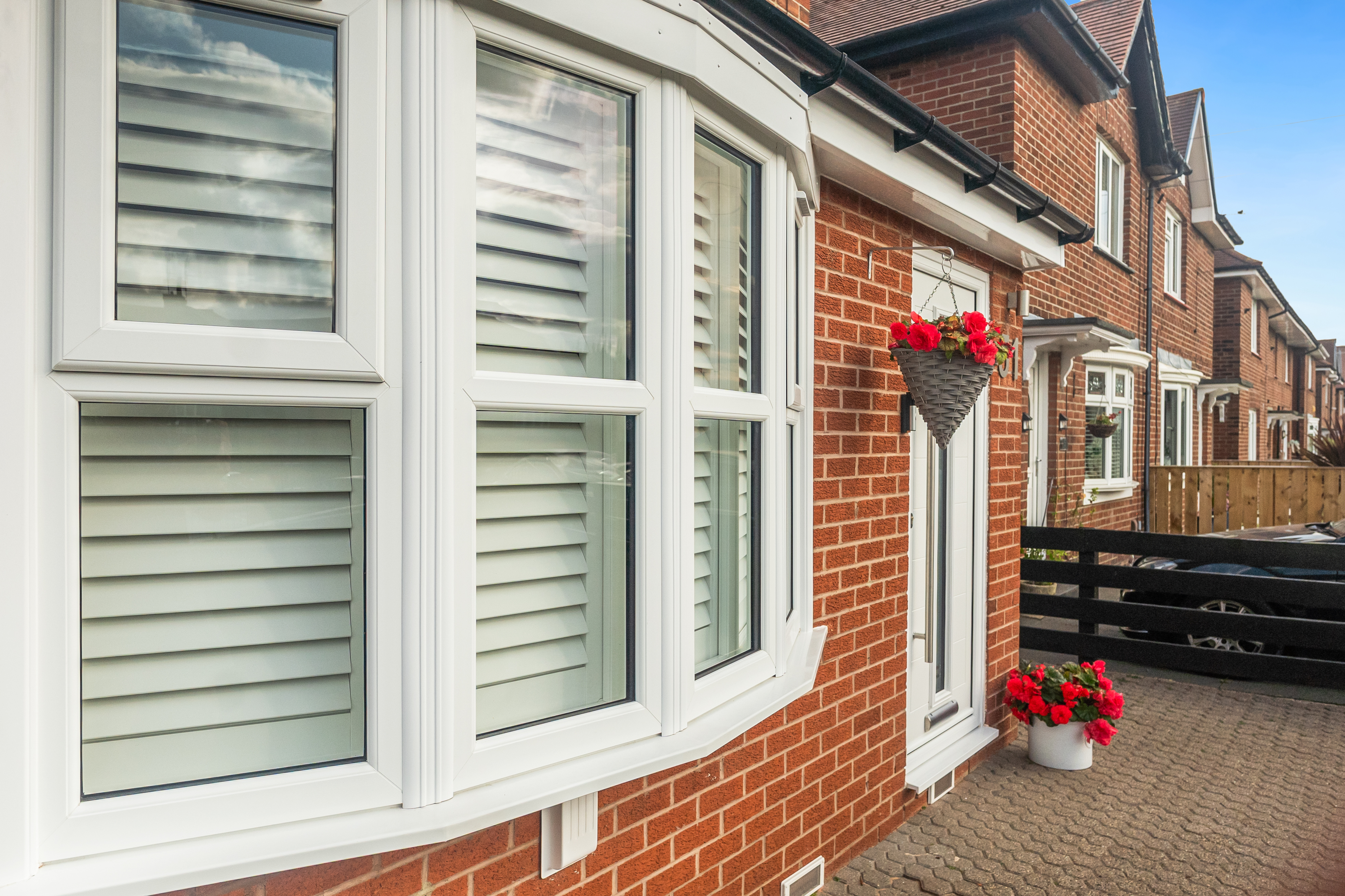 White Bow Window Installation