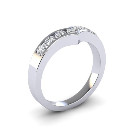 Rubover Round Diamond Solitaire Ring | Full Bezel 18ct White Gold 1
