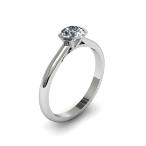 Heart Motif Diamond Ring | Open Heart Solitaire 18ct White Gold 1