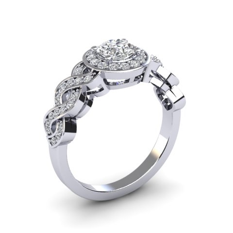 Diamond Halo Infinity Engagement Ring | 18ct White Gold 1