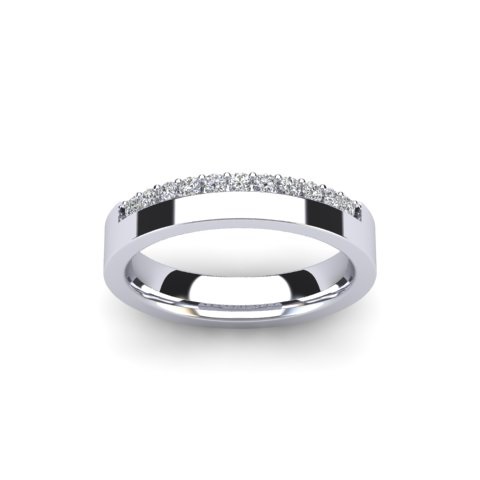 Channel-Set Half-Eternity Diamond Wedding Band | 18ct White Gold 1
