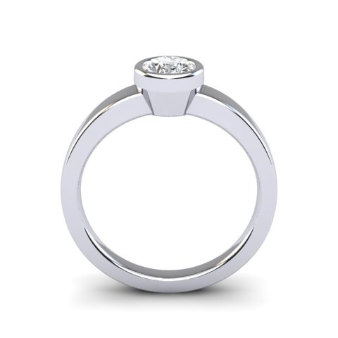 Princess Cut Solitaire Engagement Ring | Four-Claw 18ct White Gold 2