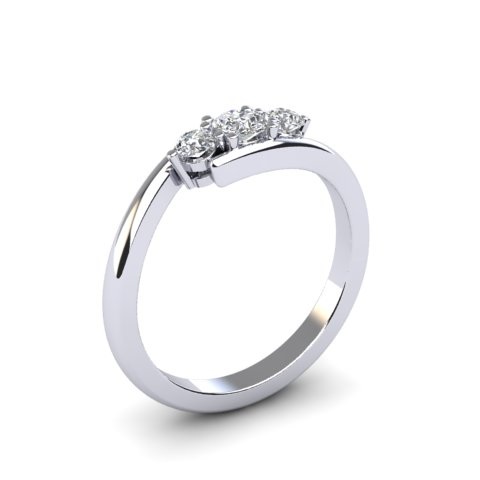 Five-Diamond Bar-Set Wedding Ring | 18ct White Gold 1