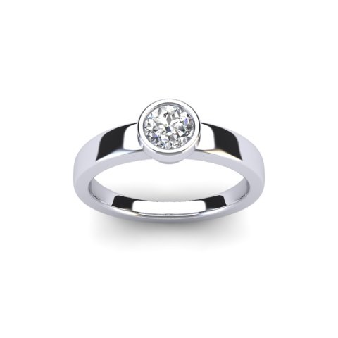 Princess Cut Solitaire with Diamond Shoulders | 18ct White Gold 1