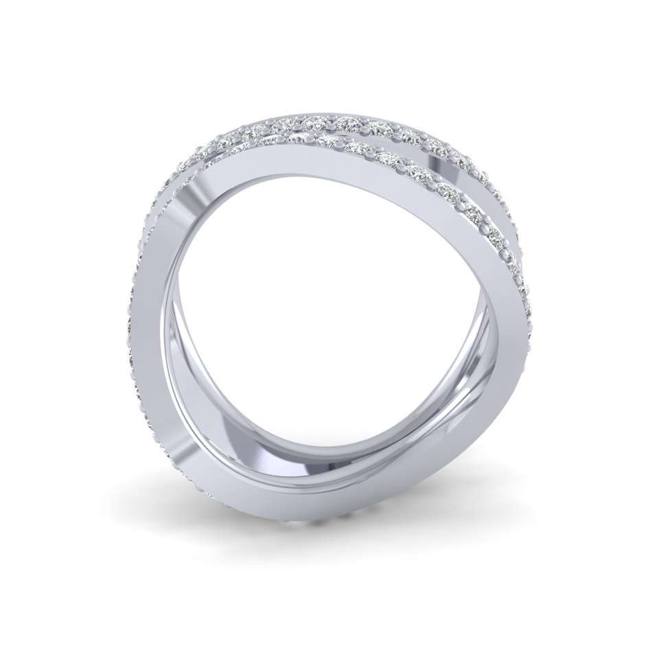 Diamond Crossover Full Eternity Ring | 18ct White Gold 1