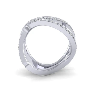 Diamond Crossover Full Eternity Ring | 18ct White Gold