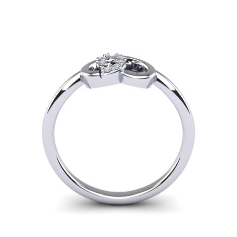 Men's Three-Diamond Grooved Wedding Band | 18ct White Gold 1