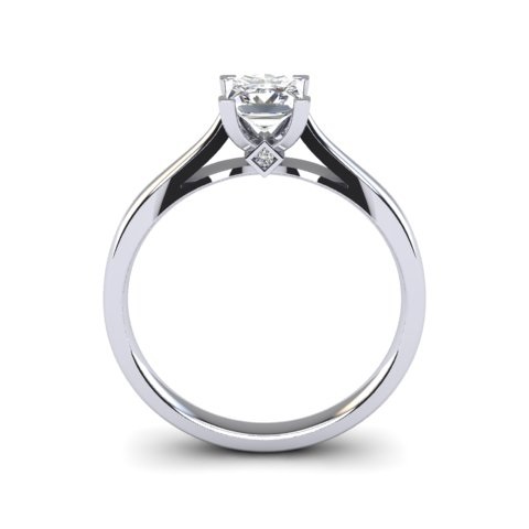 Round Diamond Solitaire | Open-Crossover 18ct White Gold 1