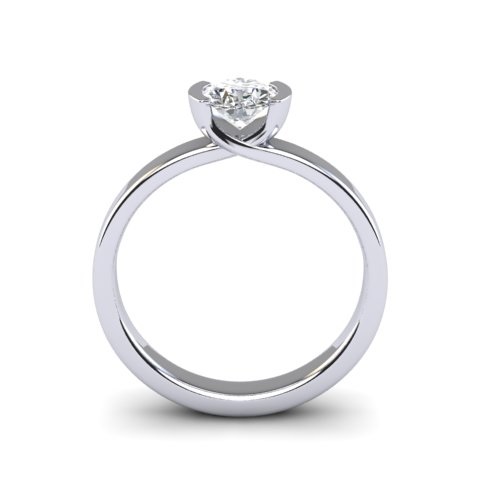 Round Diamond Solitaire | Classic Four-Claw Fine Shank 18ct White Gold 2