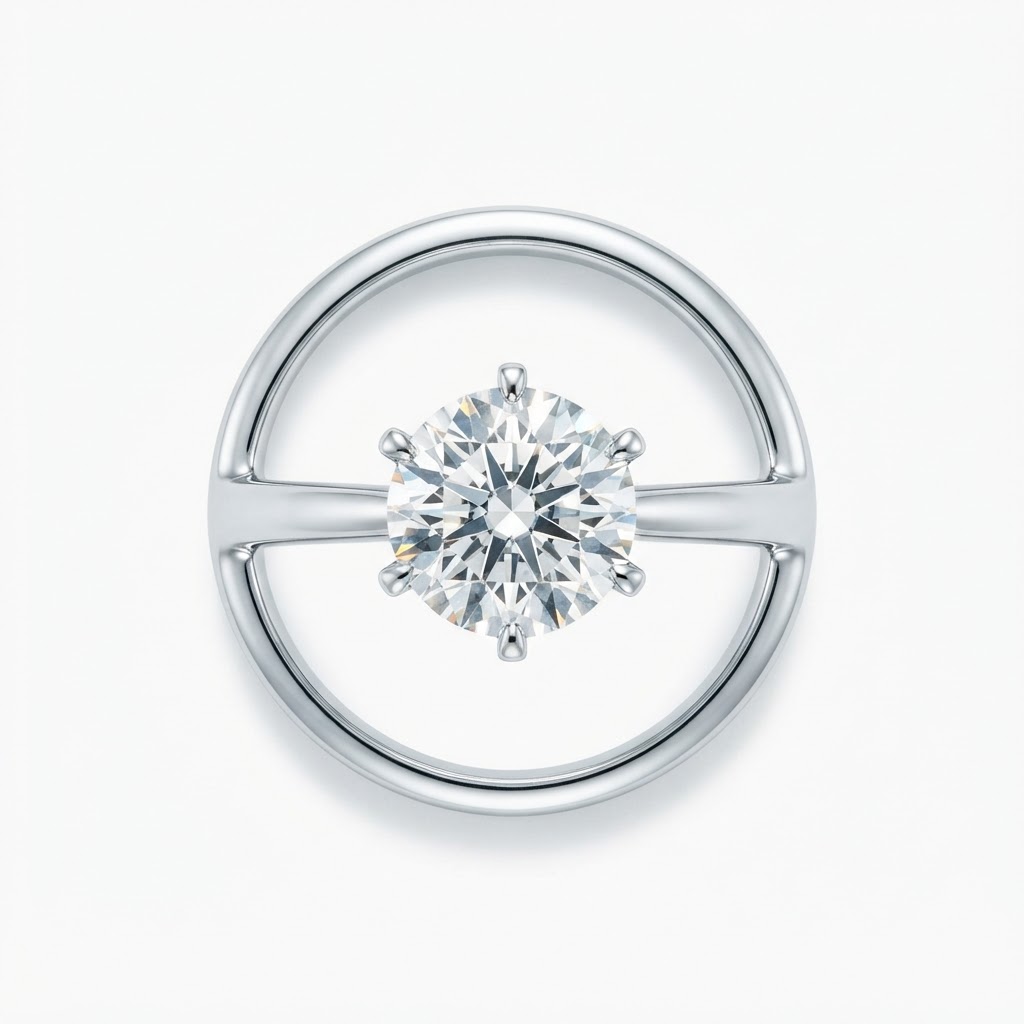 Platinum Halo Solitaire Engagement Ring 1