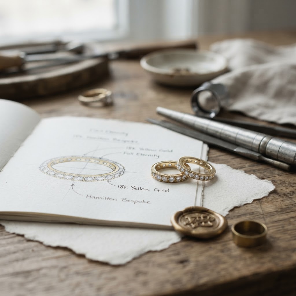 Custom eternity ring design and pricing in Hamilton