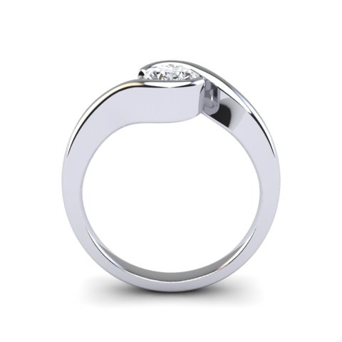 Princess Cut Solitaire with Diamond Shoulders | 18ct White Gold 2