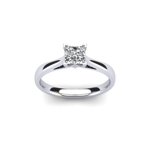 Round Diamond Solitaire | Open-Crossover 18ct White Gold 2