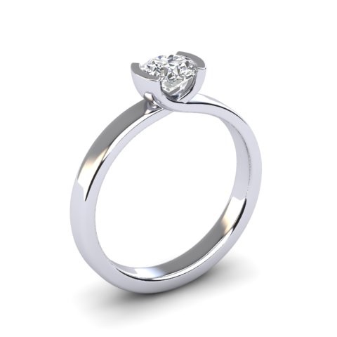Round Diamond Solitaire | Classic Four-Claw Fine Shank 18ct White Gold 1