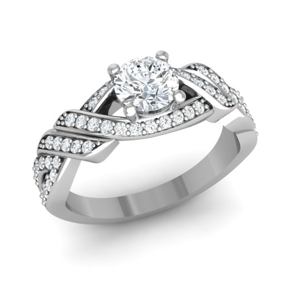 Infinity Twist Diamond Engagement Ring | 18ct White Gold 1