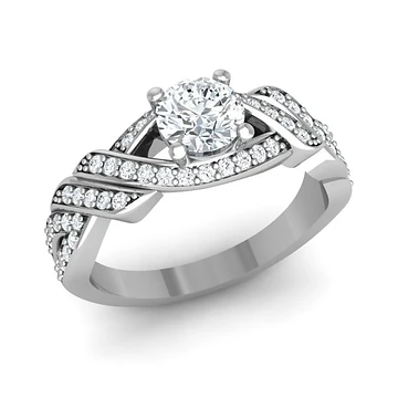 Infinity Twist Diamond Engagement Ring | 18ct White Gold