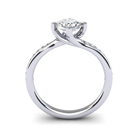 Round Diamond Solitaire | Open-Gallery Four-Claw 18ct White Gold 2