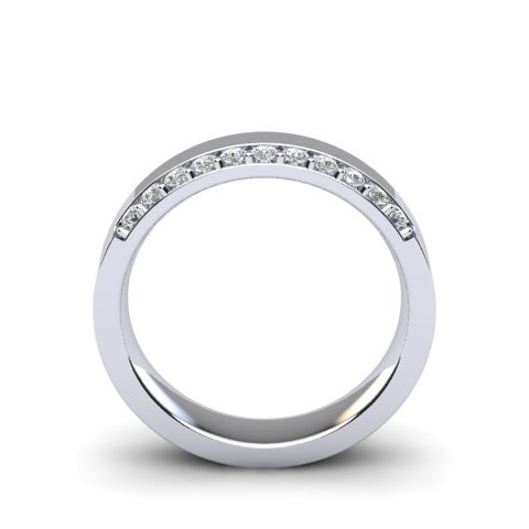 Half-Eternity Diamond Wedding Band | Claw Set 18ct White Gold 1