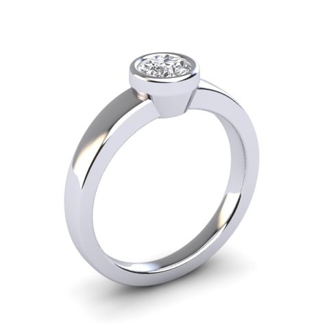 Princess Cut Solitaire Engagement Ring | Four-Claw 18ct White Gold 1