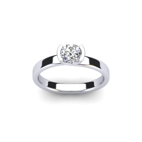 Round Diamond Solitaire | Open-Gallery Four-Claw 18ct White Gold 1