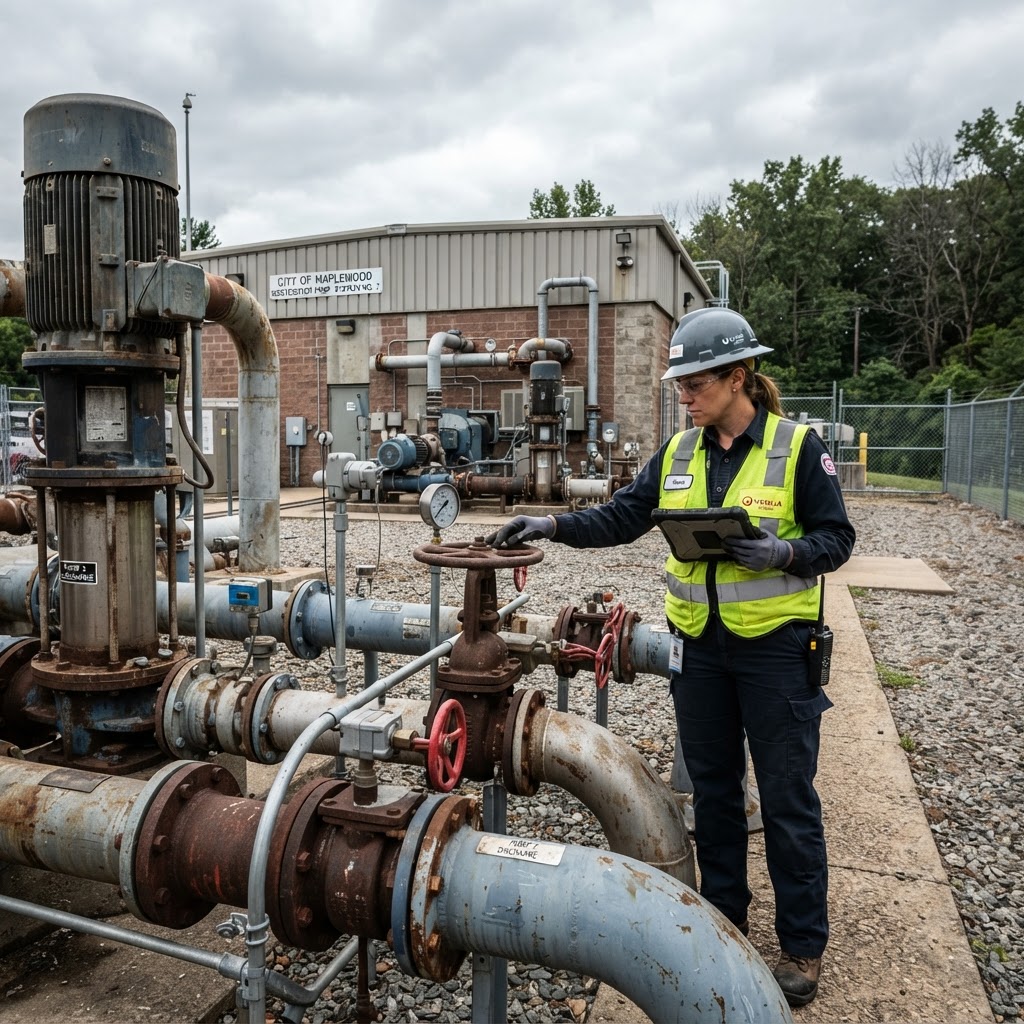 Wastewater pump station and equipment inspection