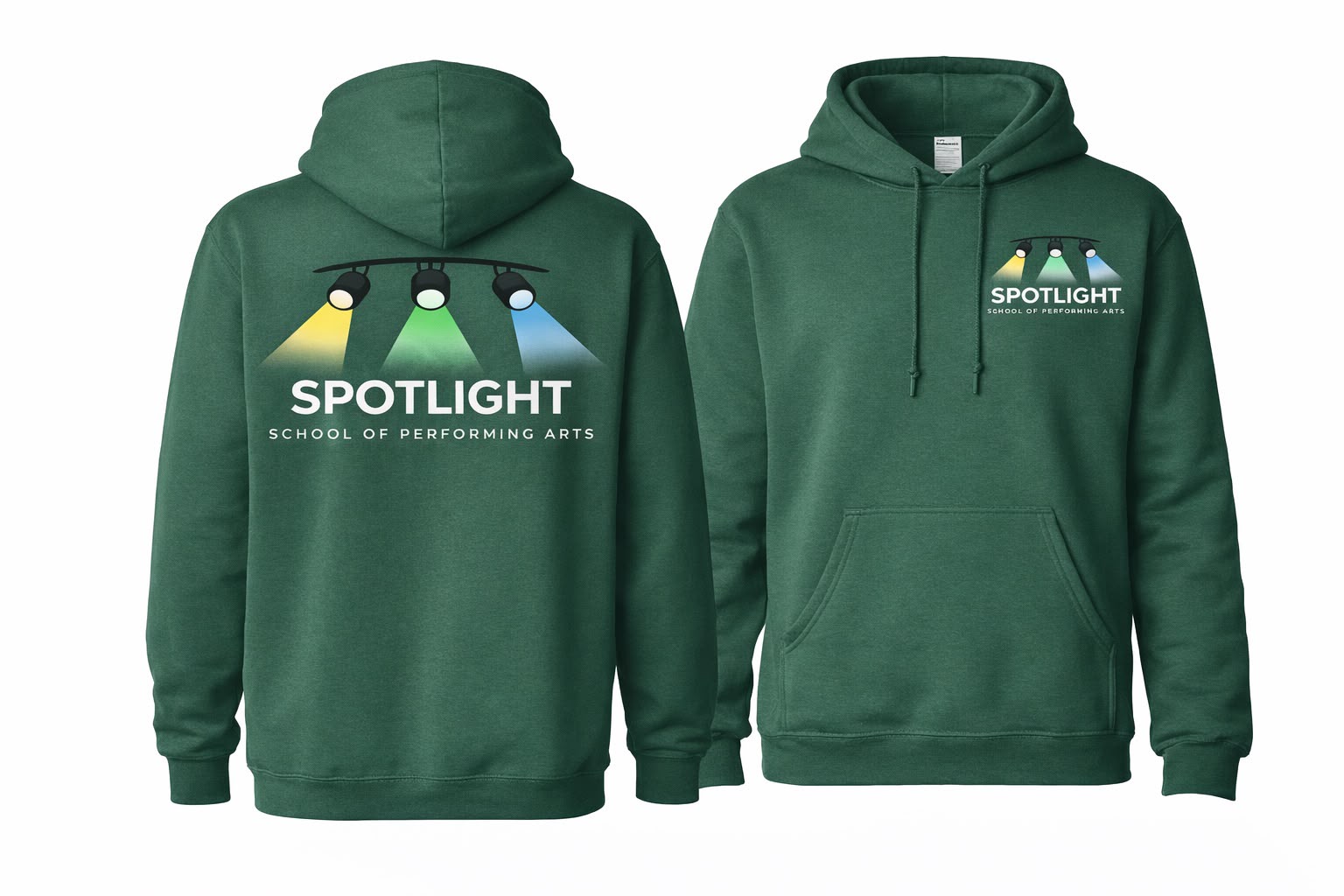 Spotlight Hoodie — front and back